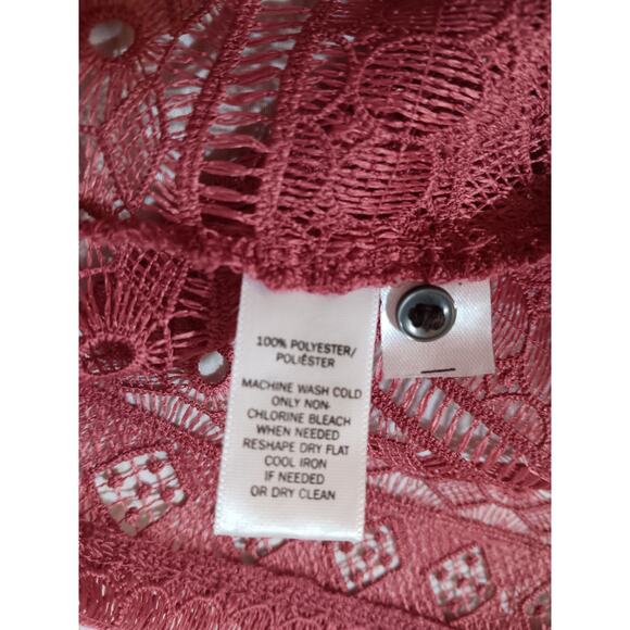 NEW LOFT Crocheted‎ Sheer Top Blouse Shirt See Through Dainty Fairy Cottage Med - Picture 8 of 12
